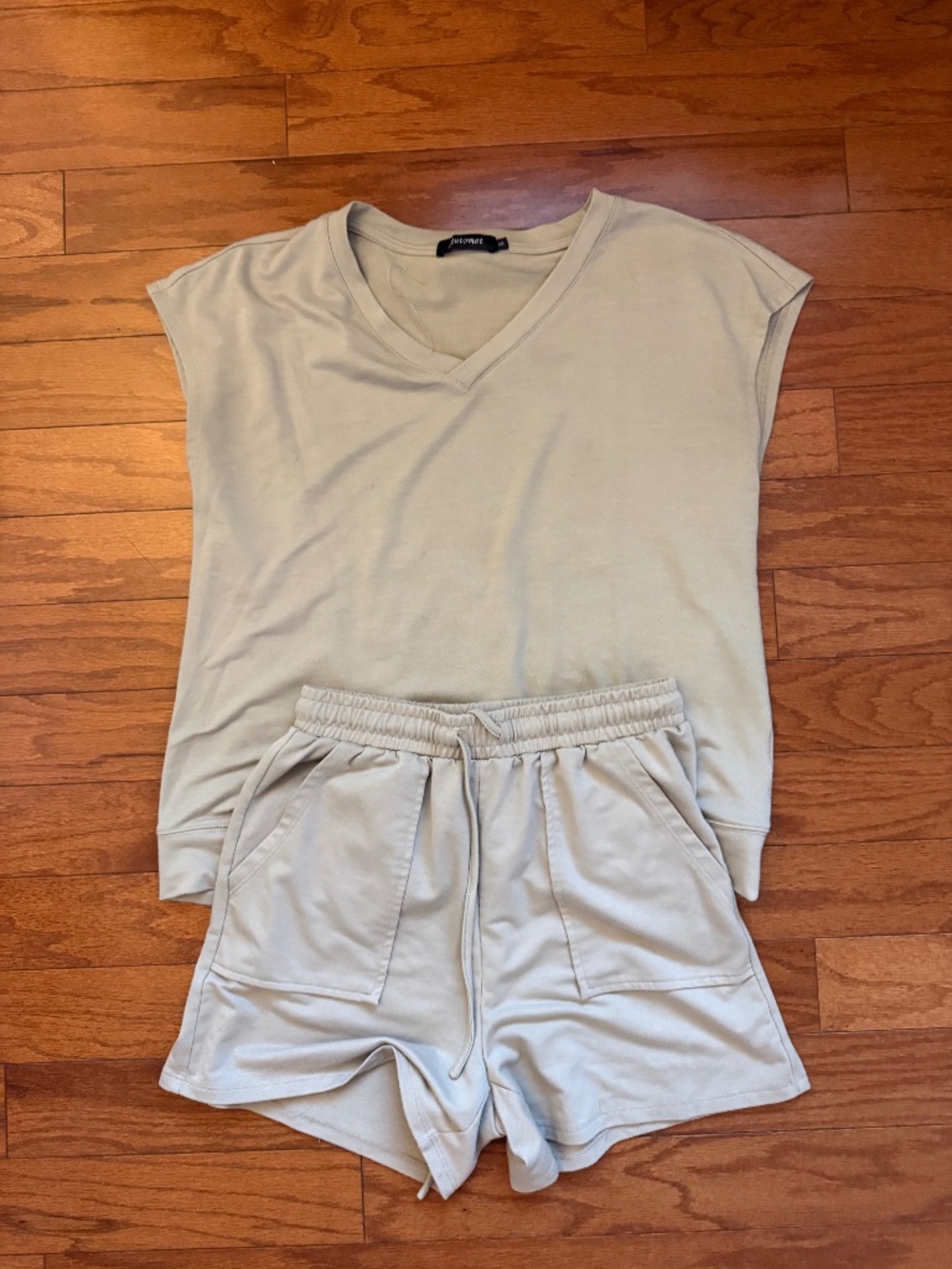 Tan Automet Short Sleeve Shorts Set